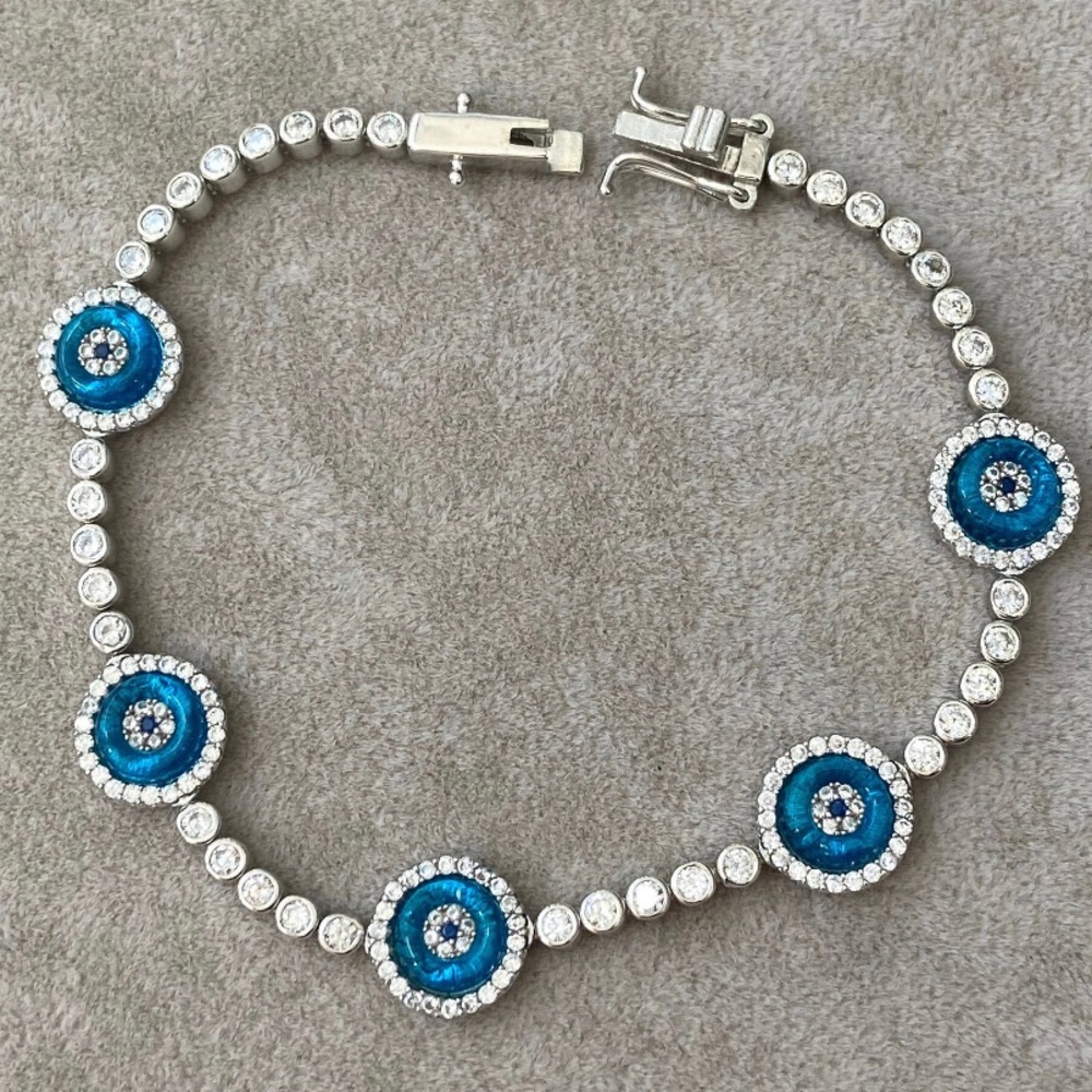 Evil eye tennis bracelet